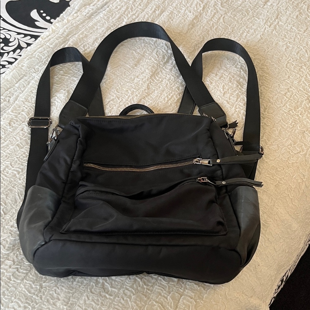 Black Women’s Multifunction Nylon Backpack - Sleek Everyday Carry